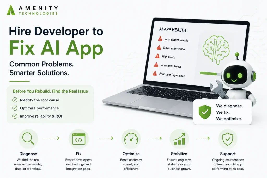 Hire Developer to Fix AI App: Common Problems and Their Solutions